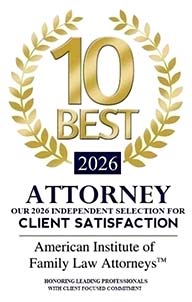 American Institute of Family Law Attorneys 10 Best 2026 Client Satisfaction badge